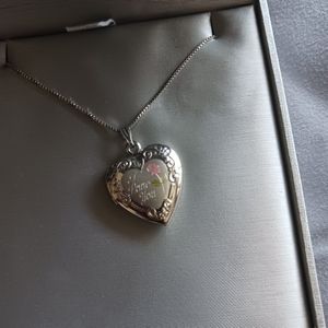 Silver Heart Shaped Locket Necklace